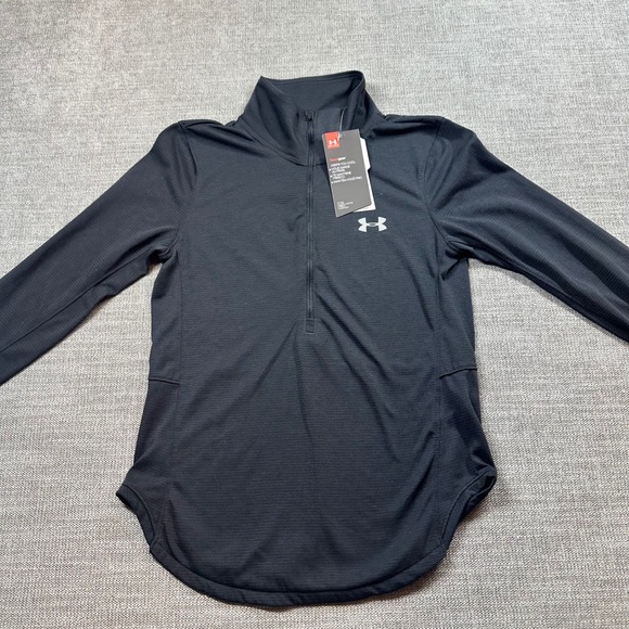 Under Armour Tops - Under Armour Quarter Zip Women XS Black NEW HeatGear Running Pullover Fitted